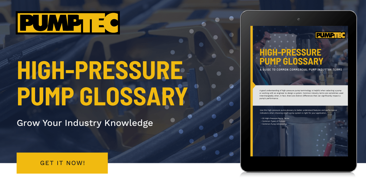 HighPressure Pump Glossary Pumptec